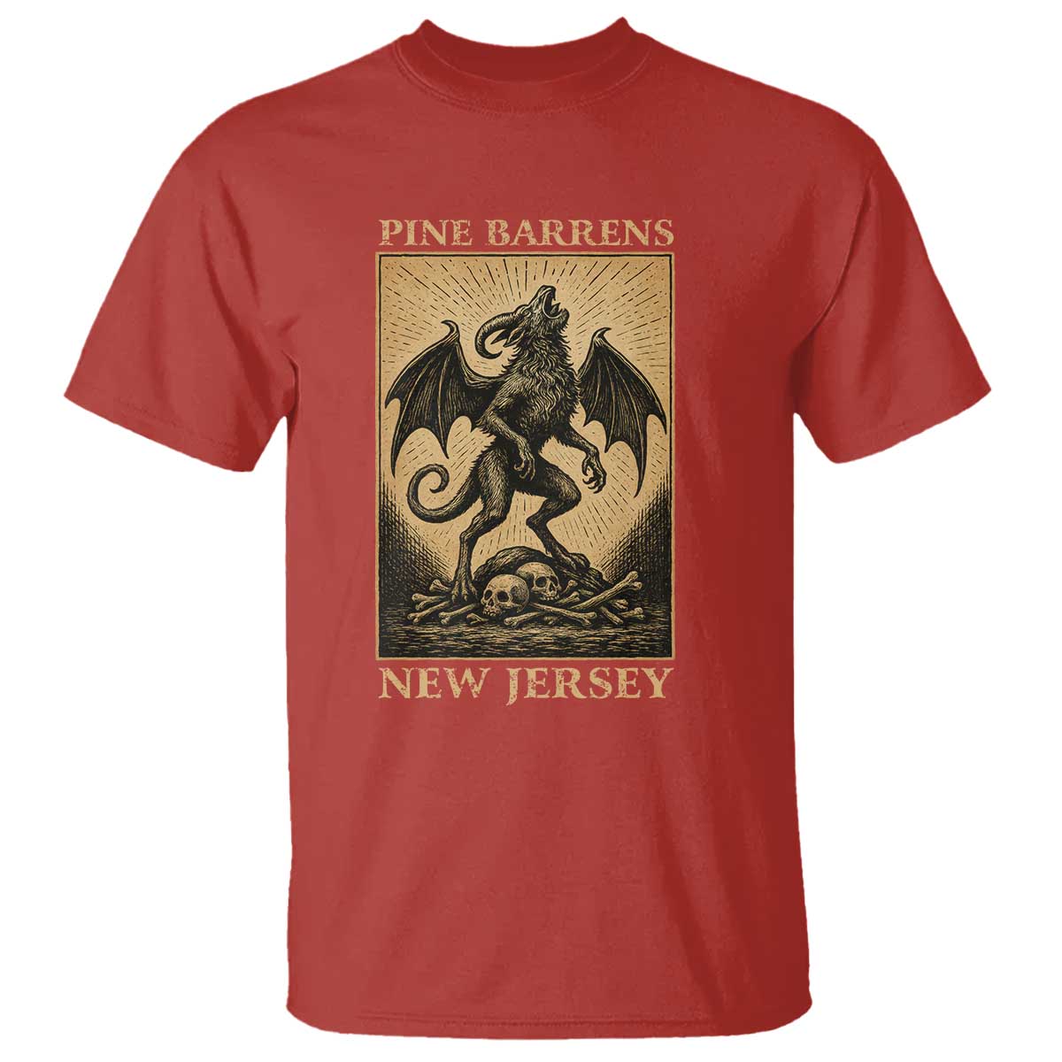 Jersey Devil T Shirt Gothic Horror Gift Pine Barrens New Jersey - Wonder Print Shop