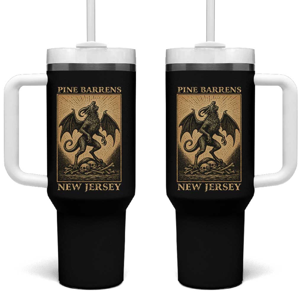 Jersey Devil Tumbler With Handle Gothic Horror Gift Pine Barrens New Jersey