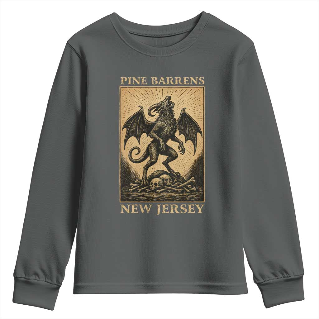 Jersey Devil Youth Sweatshirt Gothic Horror Gift Pine Barrens New Jersey - Wonder Print Shop