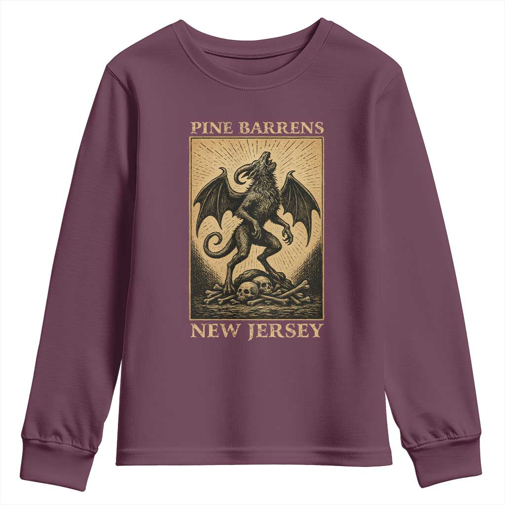 Jersey Devil Youth Sweatshirt Gothic Horror Gift Pine Barrens New Jersey - Wonder Print Shop