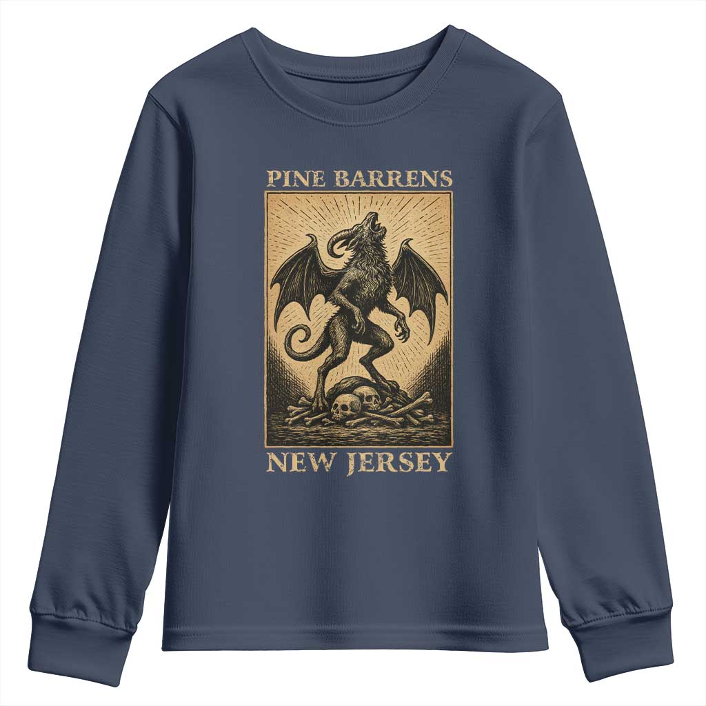Jersey Devil Youth Sweatshirt Gothic Horror Gift Pine Barrens New Jersey - Wonder Print Shop