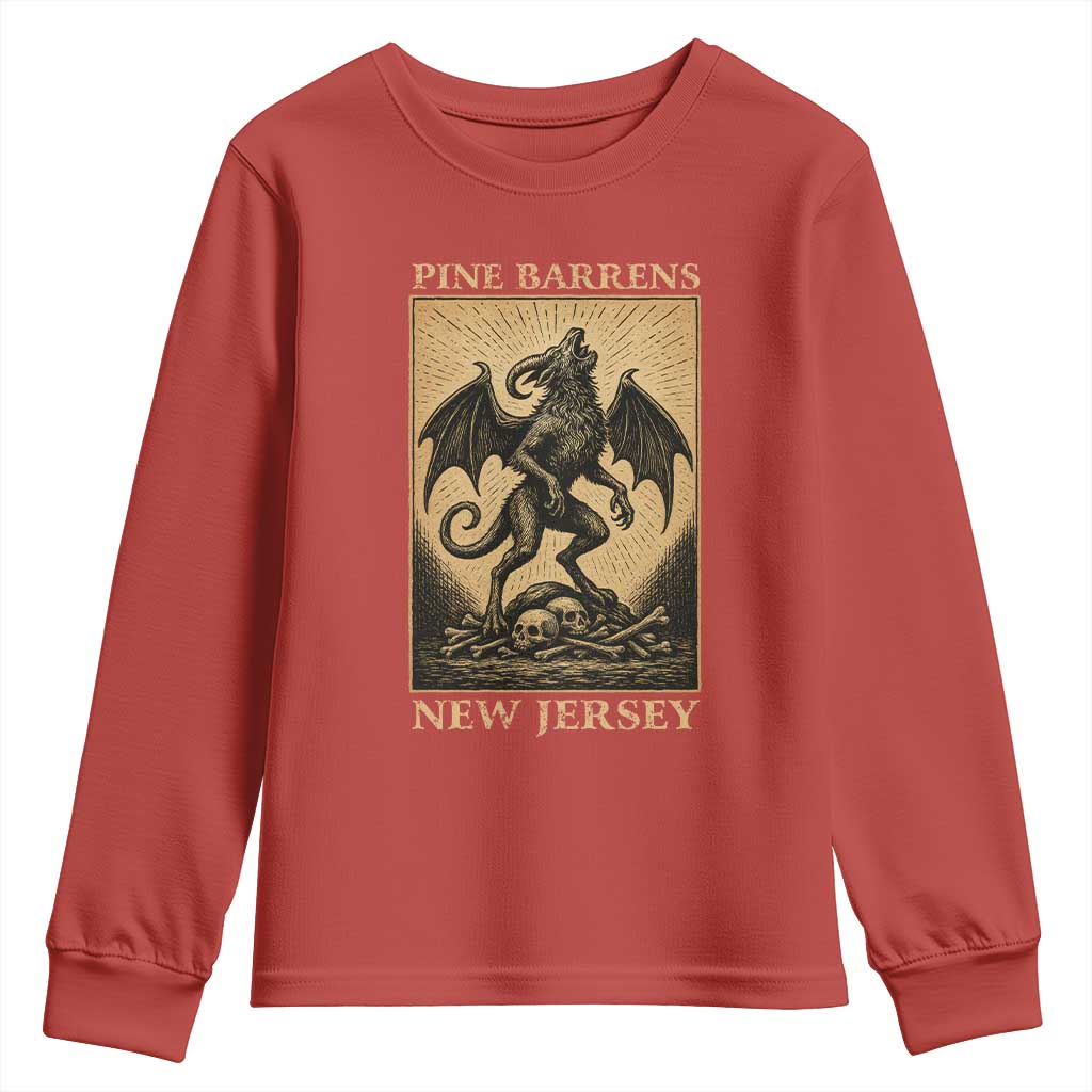 Jersey Devil Youth Sweatshirt Gothic Horror Gift Pine Barrens New Jersey - Wonder Print Shop