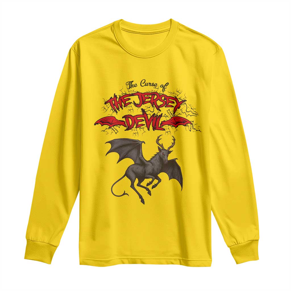 Jersey Devil Long Sleeve Shirt The Curse Of The Cryptid Gothic Horror Gift - Wonder Print Shop