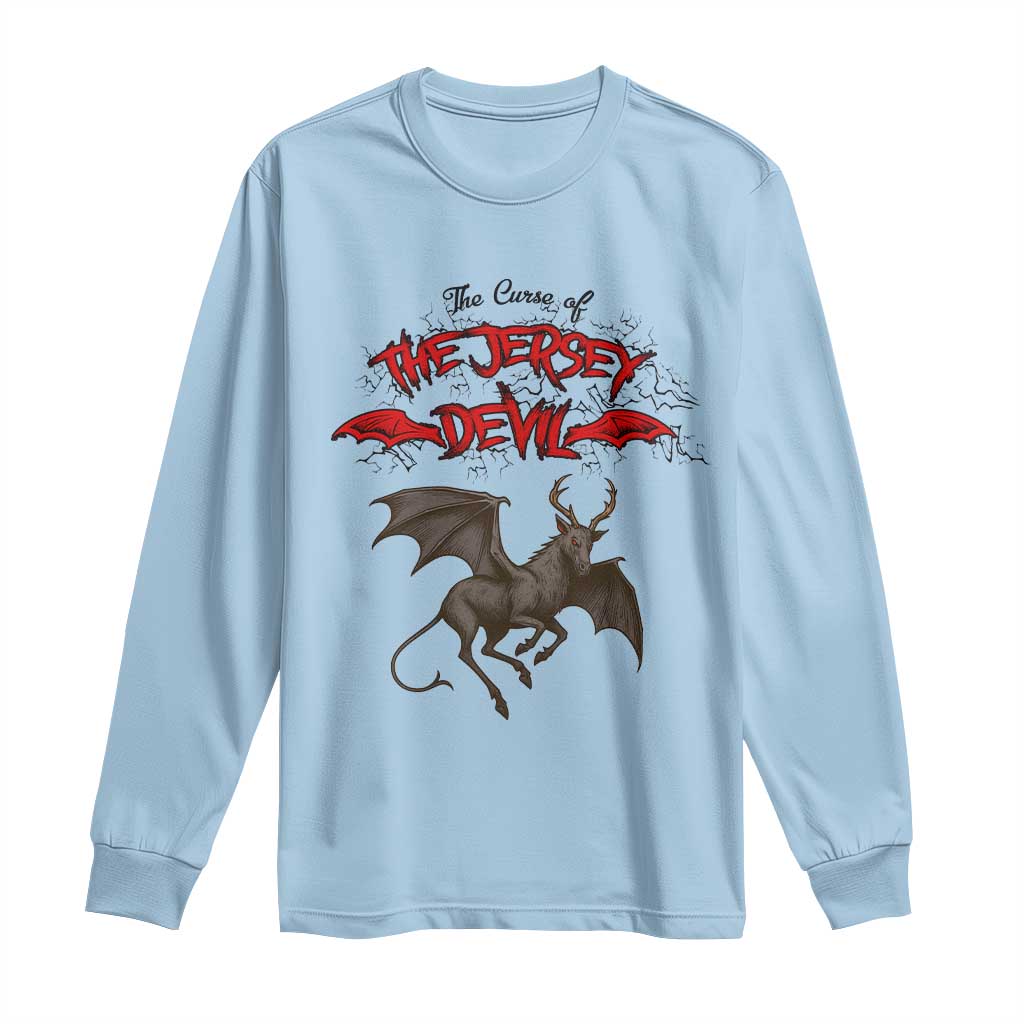 Jersey Devil Long Sleeve Shirt The Curse Of The Cryptid Gothic Horror Gift - Wonder Print Shop