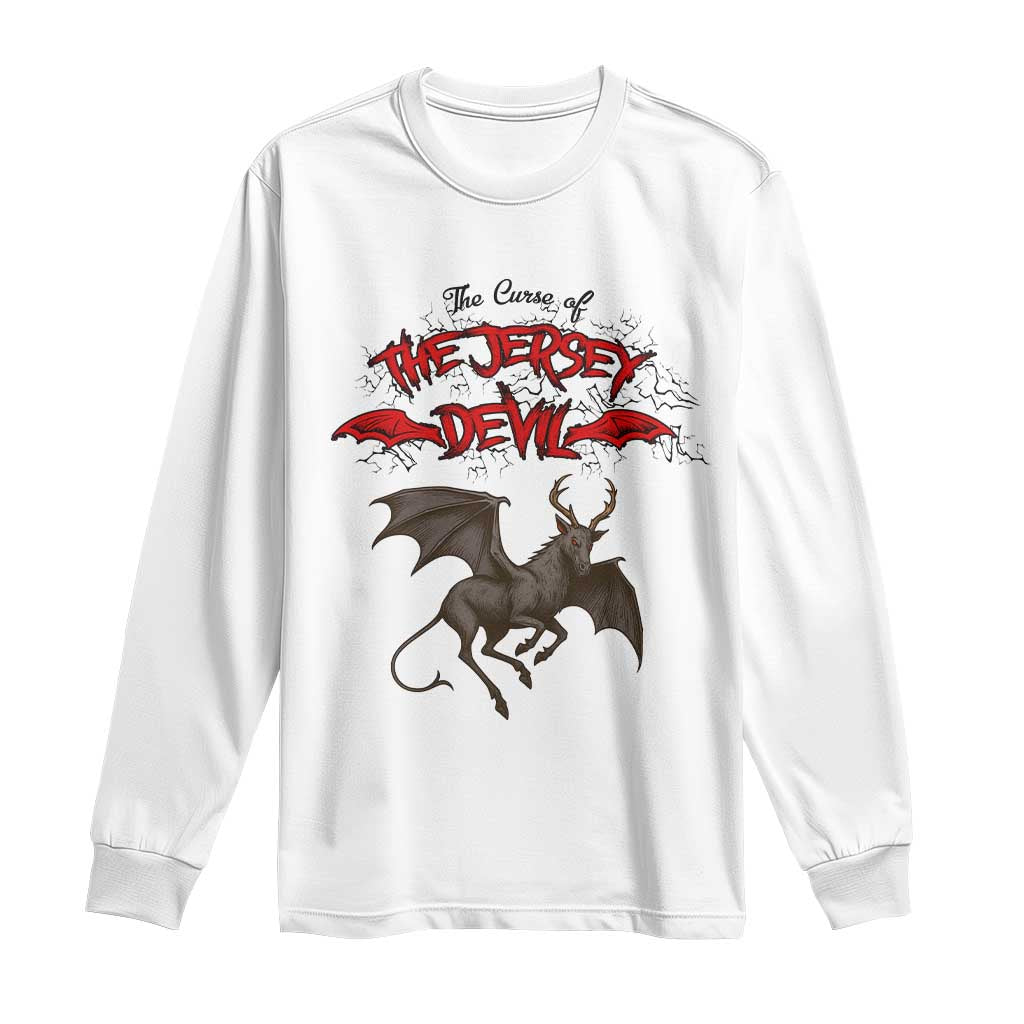 Jersey Devil Long Sleeve Shirt The Curse Of The Cryptid Gothic Horror Gift - Wonder Print Shop