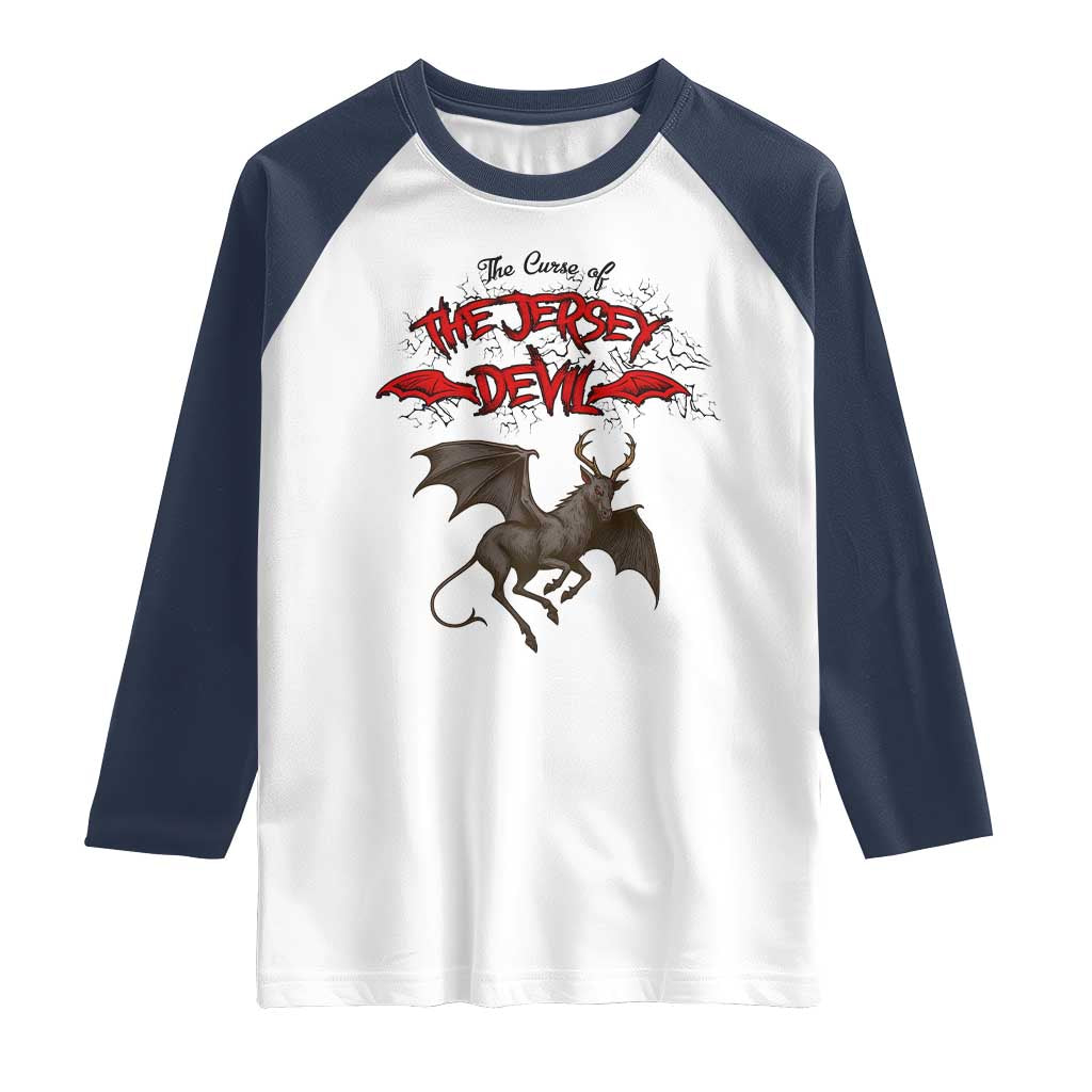 Jersey Devil Raglan Shirt The Curse Of The Cryptid Gothic Horror Gift - Wonder Print Shop