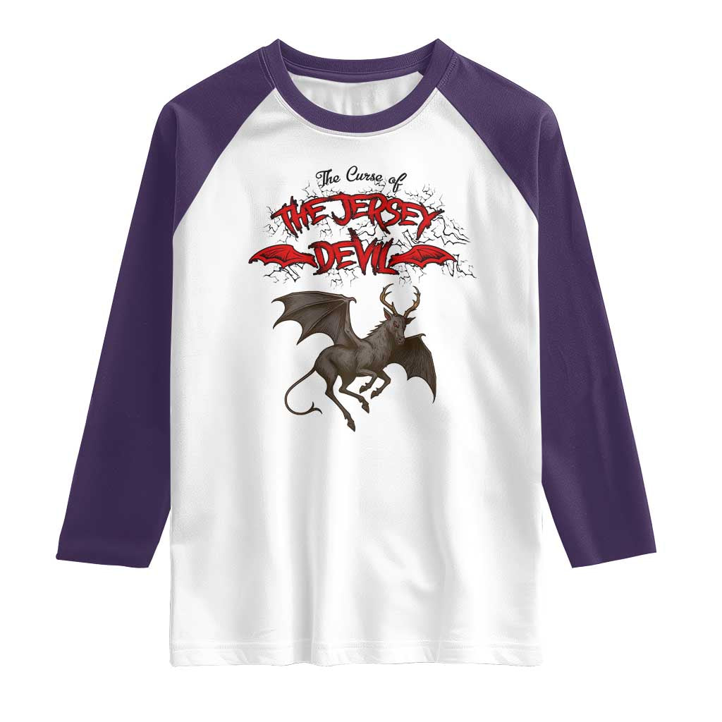 Jersey Devil Raglan Shirt The Curse Of The Cryptid Gothic Horror Gift - Wonder Print Shop