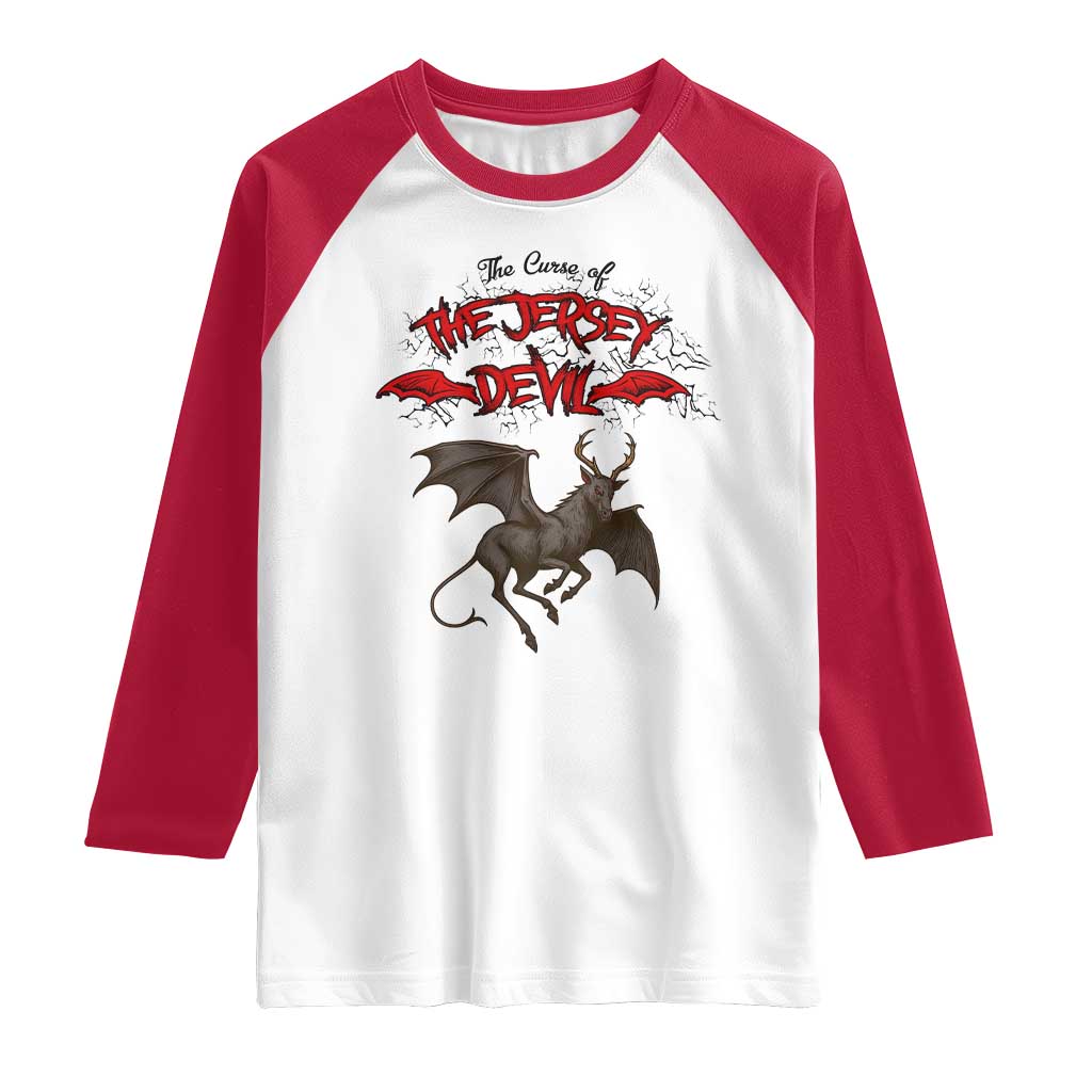 Jersey Devil Raglan Shirt The Curse Of The Cryptid Gothic Horror Gift - Wonder Print Shop
