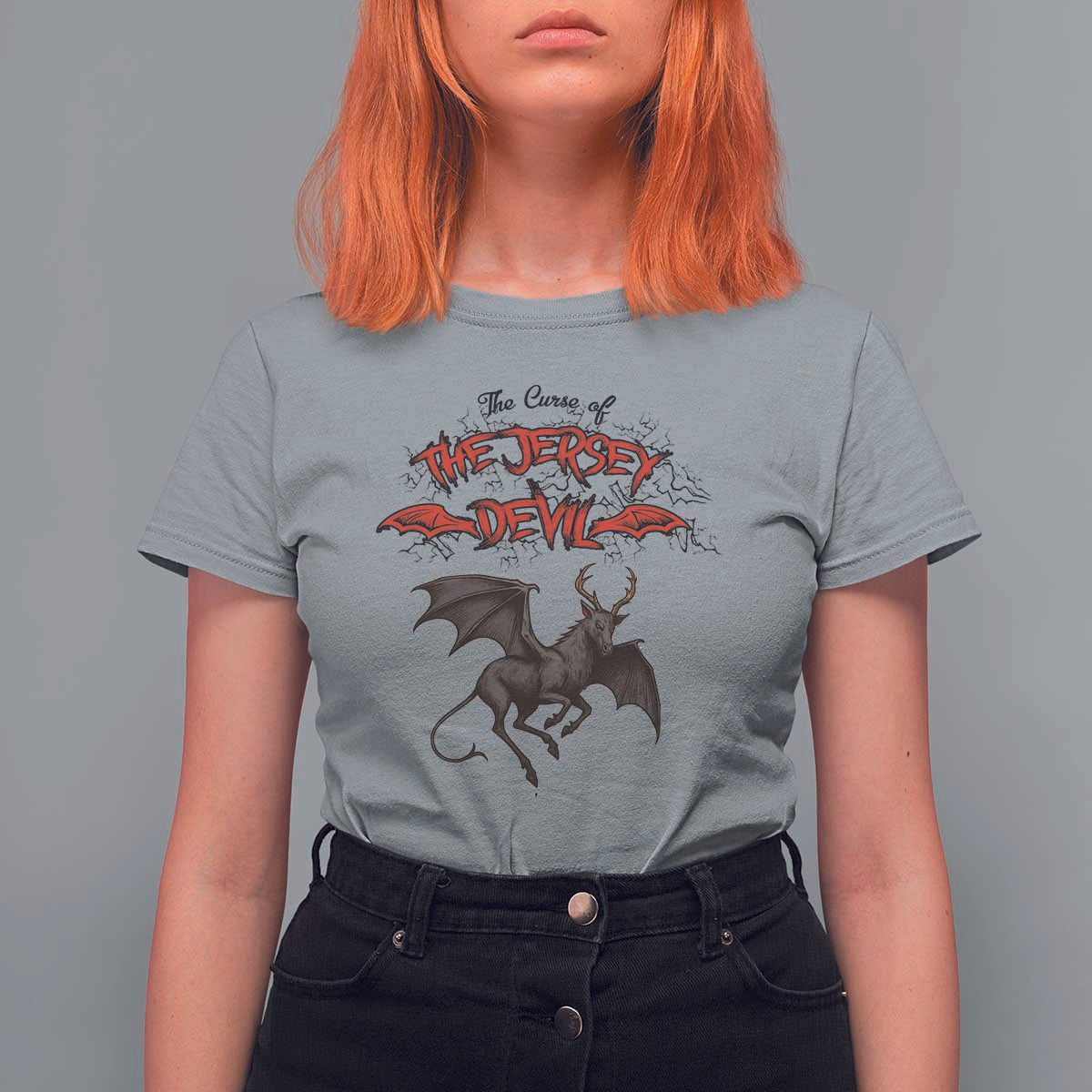Jersey Devil T Shirt For Women The Curse Of The Cryptid Gothic Horror Gift - Wonder Print Shop