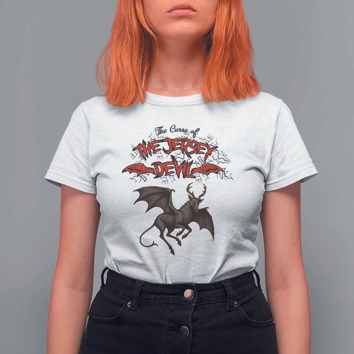 Jersey Devil T Shirt For Women The Curse Of The Cryptid Gothic Horror Gift - Wonder Print Shop