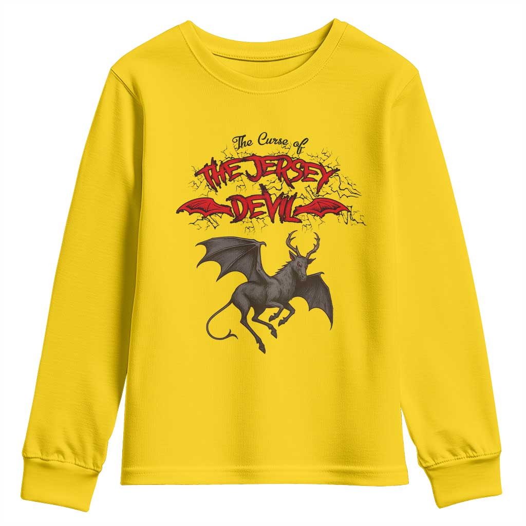 Jersey Devil Youth Sweatshirt The Curse Of The Cryptid Gothic Horror Gift - Wonder Print Shop