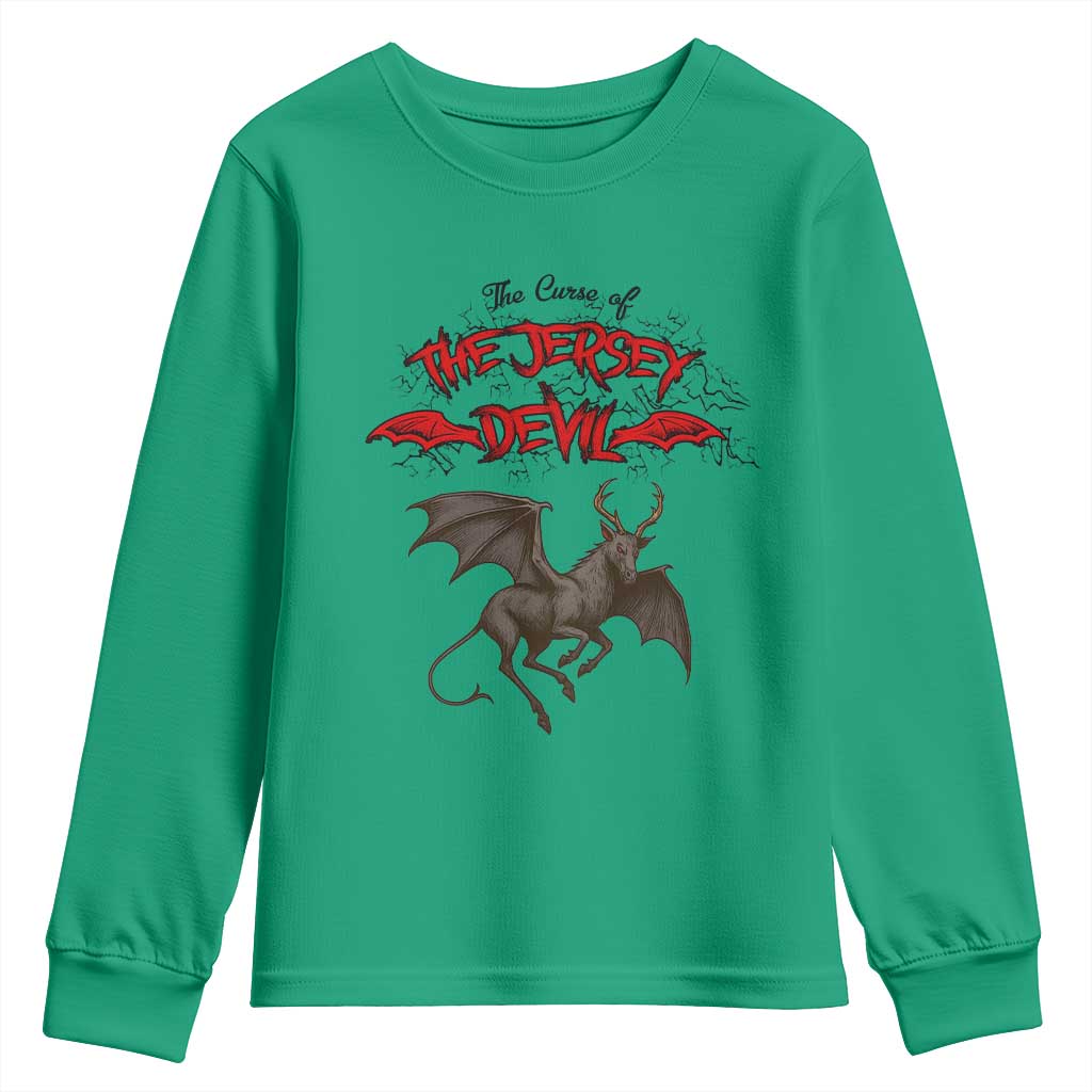 Jersey Devil Youth Sweatshirt The Curse Of The Cryptid Gothic Horror Gift - Wonder Print Shop