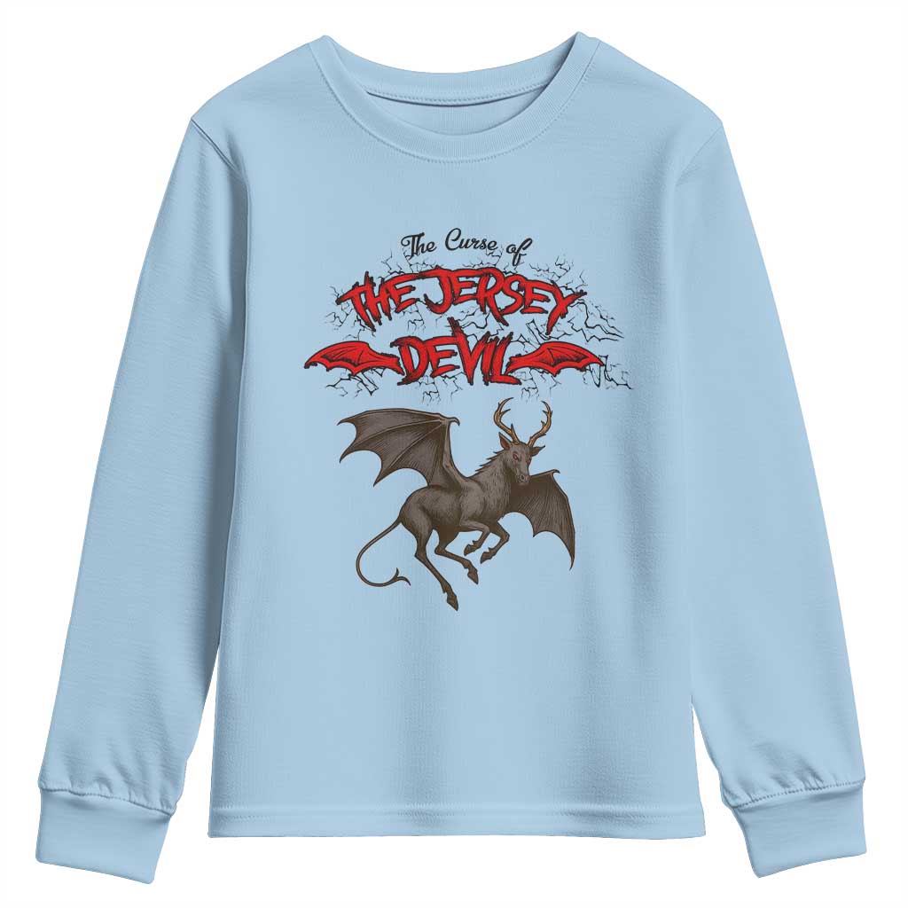 Jersey Devil Youth Sweatshirt The Curse Of The Cryptid Gothic Horror Gift - Wonder Print Shop