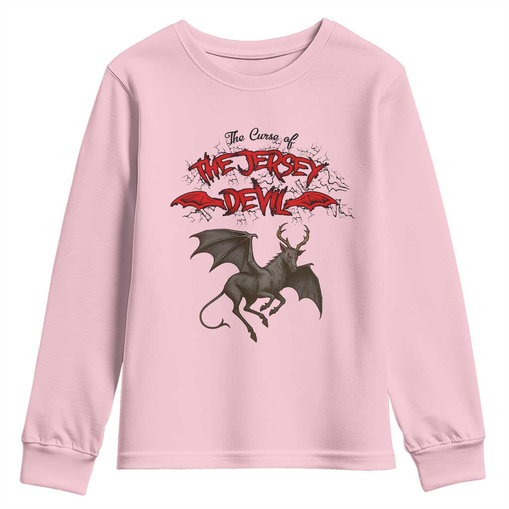 Jersey Devil Youth Sweatshirt The Curse Of The Cryptid Gothic Horror Gift - Wonder Print Shop