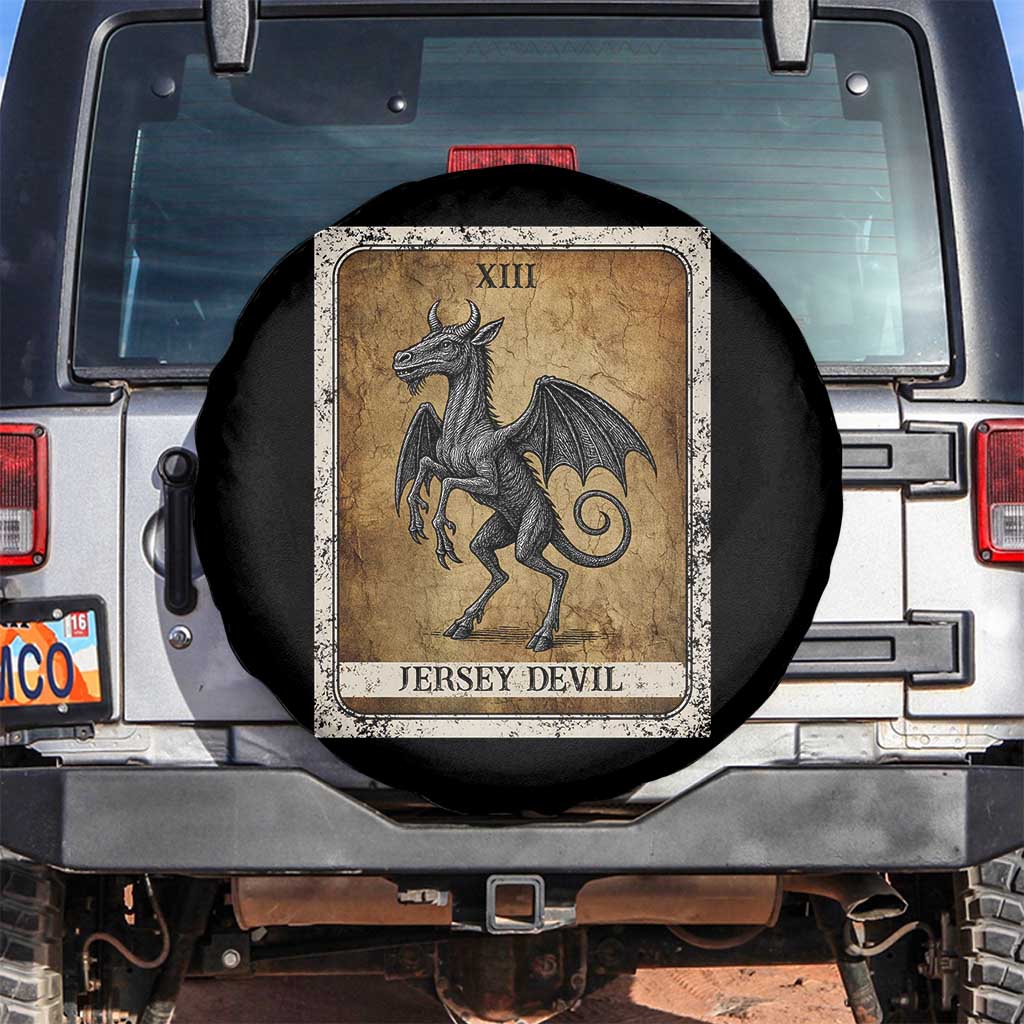 Jersey Devil Spare Tire Cover Horror Tarot Card Urban Legends Gift - Wonder Print Shop