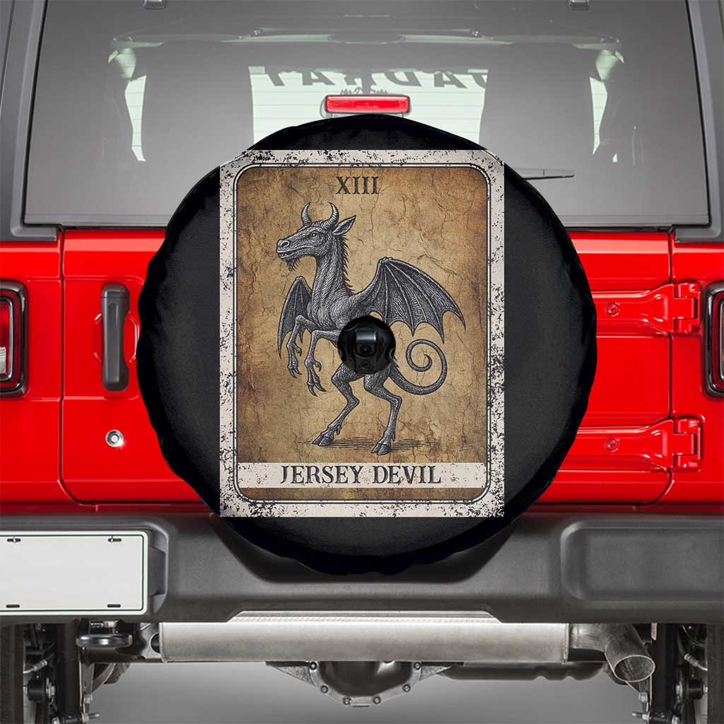 Jersey Devil Spare Tire Cover Horror Tarot Card Urban Legends Gift - Wonder Print Shop