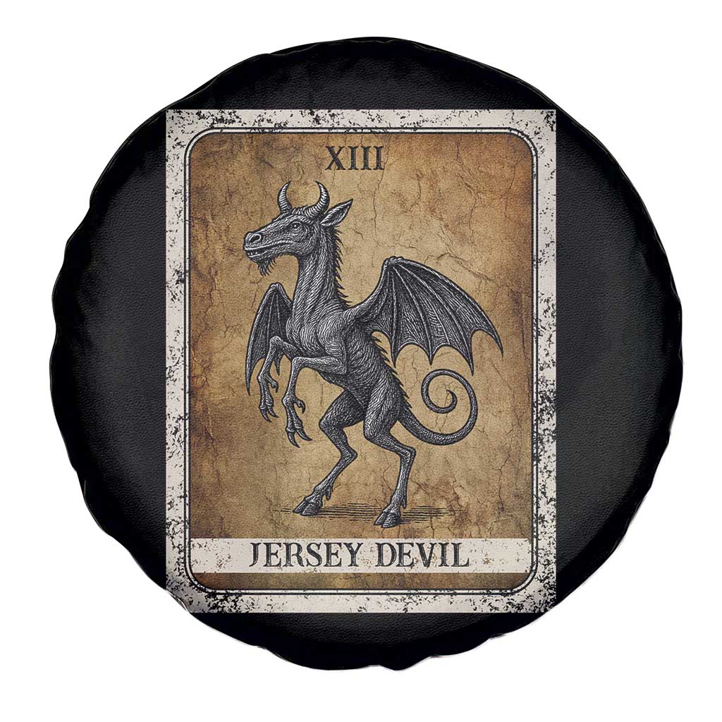 Jersey Devil Spare Tire Cover Horror Tarot Card Urban Legends Gift - Wonder Print Shop