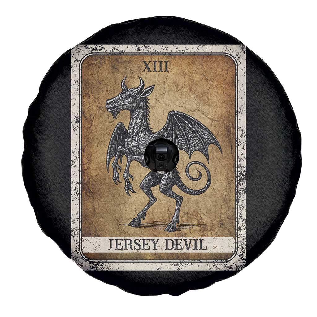 Jersey Devil Spare Tire Cover Horror Tarot Card Urban Legends Gift - Wonder Print Shop