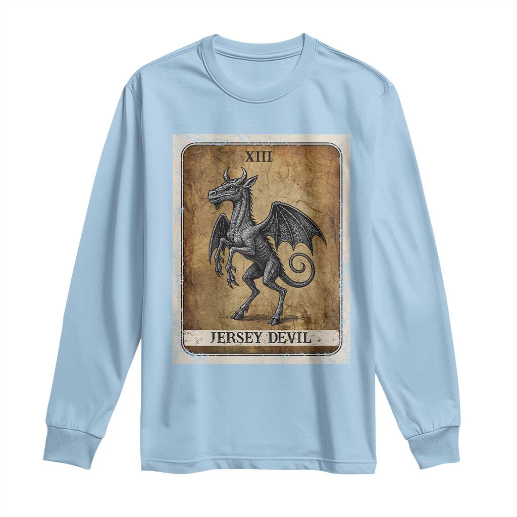 Jersey Devil Long Sleeve Shirt Horror Tarot Card Urban Legends Gift - Wonder Print Shop