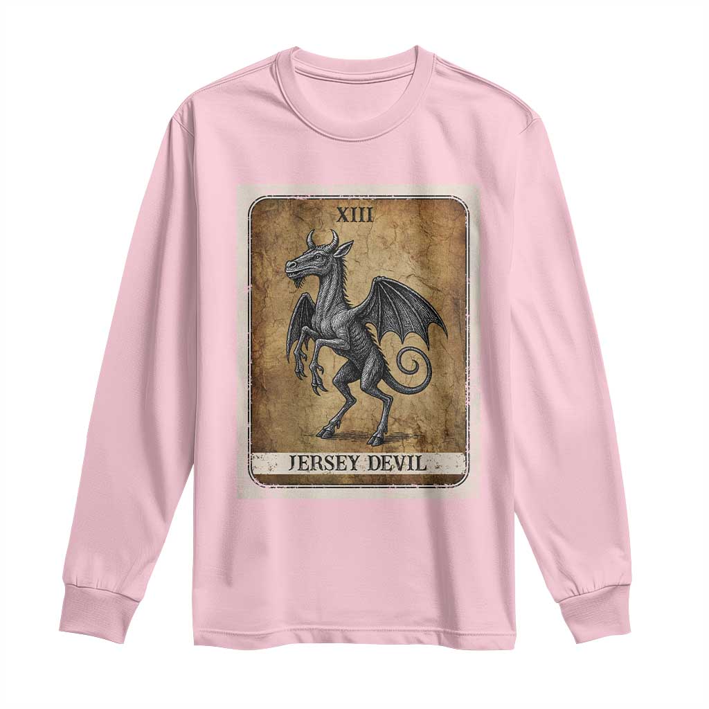 Jersey Devil Long Sleeve Shirt Horror Tarot Card Urban Legends Gift - Wonder Print Shop