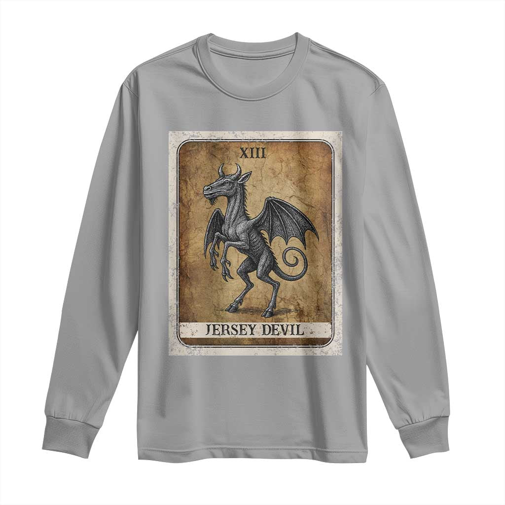 Jersey Devil Long Sleeve Shirt Horror Tarot Card Urban Legends Gift - Wonder Print Shop