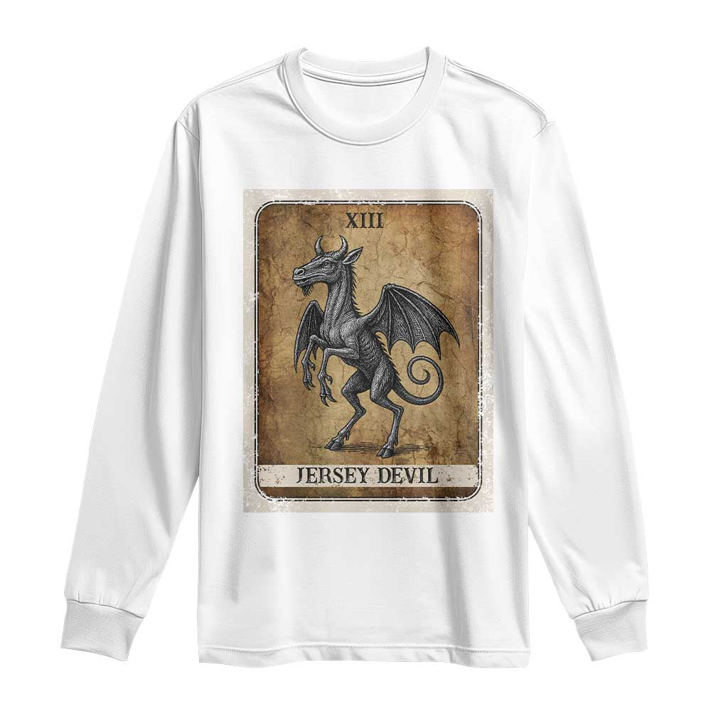 Jersey Devil Long Sleeve Shirt Horror Tarot Card Urban Legends Gift - Wonder Print Shop