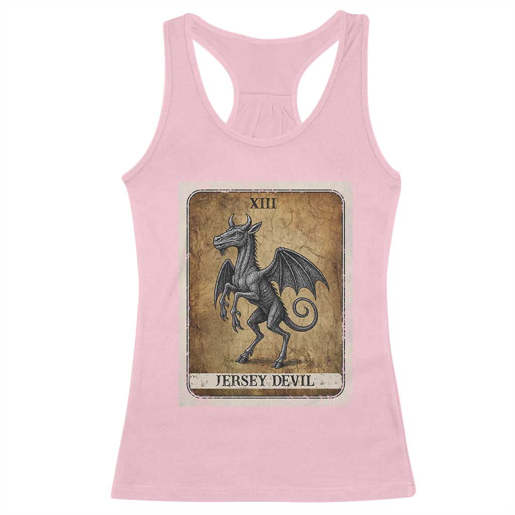 Jersey Devil Racerback Tank Top Horror Tarot Card Urban Legends Gift - Wonder Print Shop