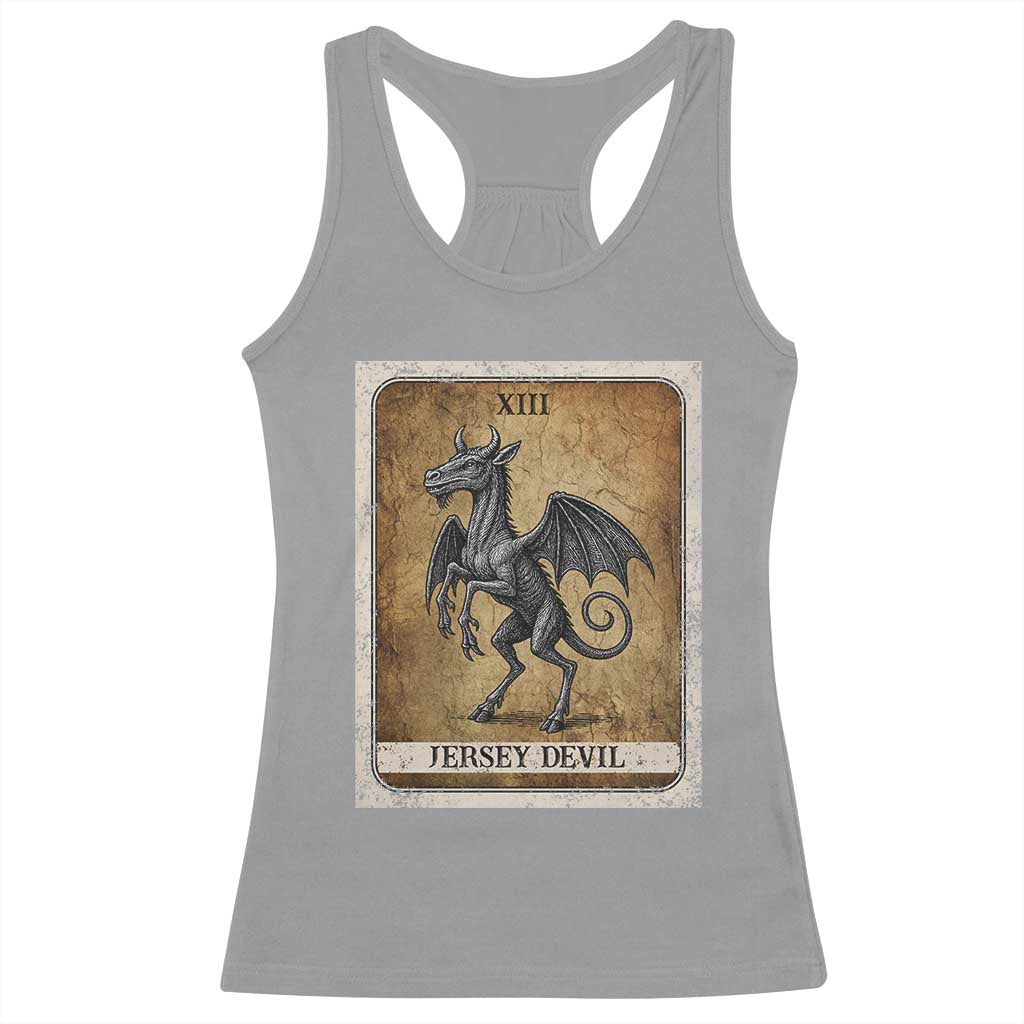 Jersey Devil Racerback Tank Top Horror Tarot Card Urban Legends Gift - Wonder Print Shop