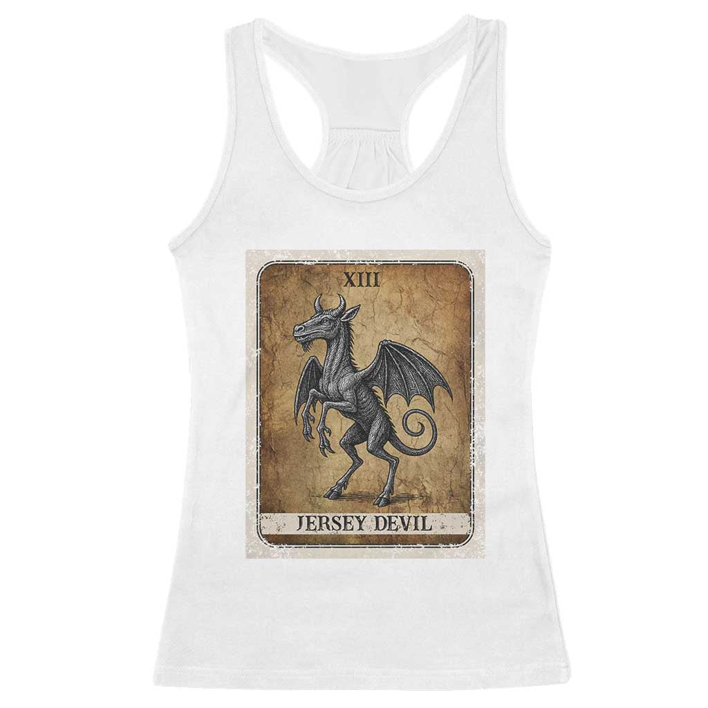 Jersey Devil Racerback Tank Top Horror Tarot Card Urban Legends Gift - Wonder Print Shop