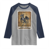 Jersey Devil Raglan Shirt Horror Tarot Card Urban Legends Gift - Wonder Print Shop