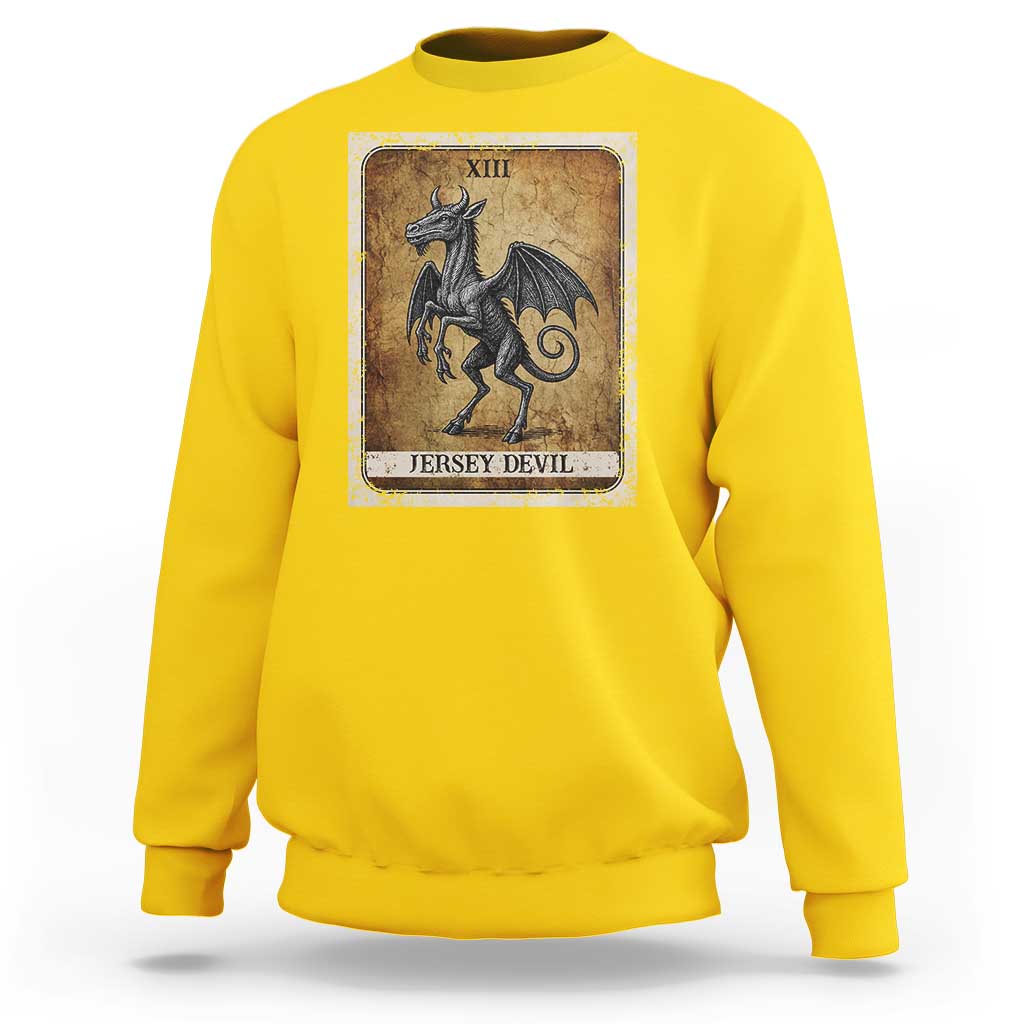 Jersey Devil Sweatshirt Horror Tarot Card Urban Legends Gift - Wonder Print Shop