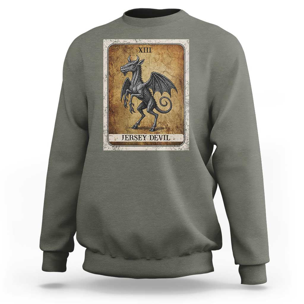 Jersey Devil Sweatshirt Horror Tarot Card Urban Legends Gift - Wonder Print Shop