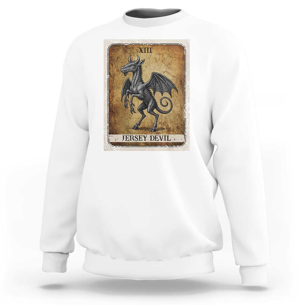Jersey Devil Sweatshirt Horror Tarot Card Urban Legends Gift - Wonder Print Shop