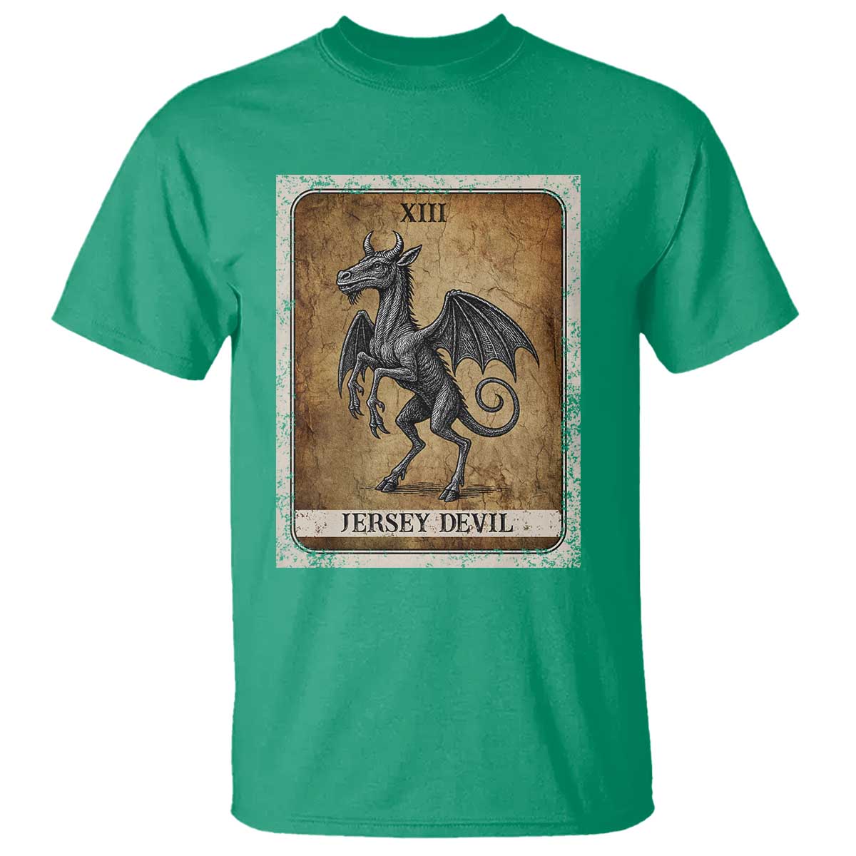 Jersey Devil T Shirt Horror Tarot Card Urban Legends Gift - Wonder Print Shop