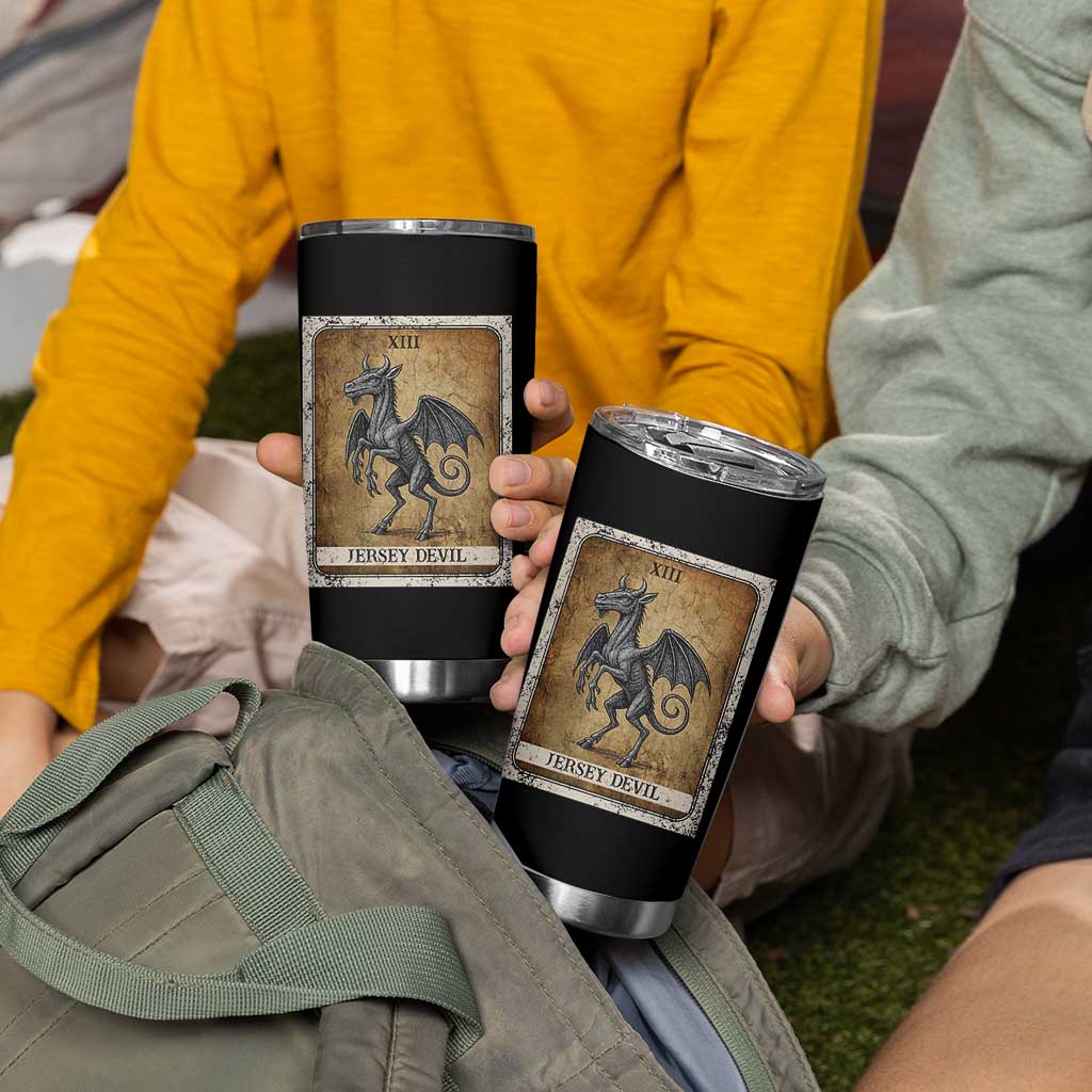 Jersey Devil Tumbler Cup Horror Tarot Card Urban Legends Gift