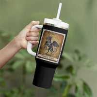 Jersey Devil Tumbler With Handle Horror Tarot Card Urban Legends Gift