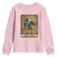 Jersey Devil Youth Sweatshirt Horror Tarot Card Urban Legends Gift - Wonder Print Shop