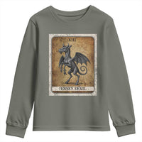 Jersey Devil Youth Sweatshirt Horror Tarot Card Urban Legends Gift - Wonder Print Shop