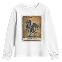 Jersey Devil Youth Sweatshirt Horror Tarot Card Urban Legends Gift - Wonder Print Shop