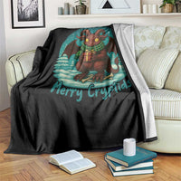 Jersey Devil Throw Blanket Merry Cryptidmas Funny Christmas Gift - Wonder Print Shop
