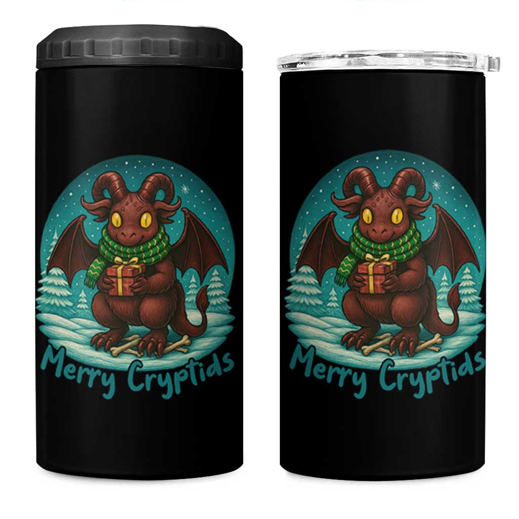 Jersey Devil 4 in 1 Can Cooler Tumbler Merry Cryptidmas Funny Christmas Gift