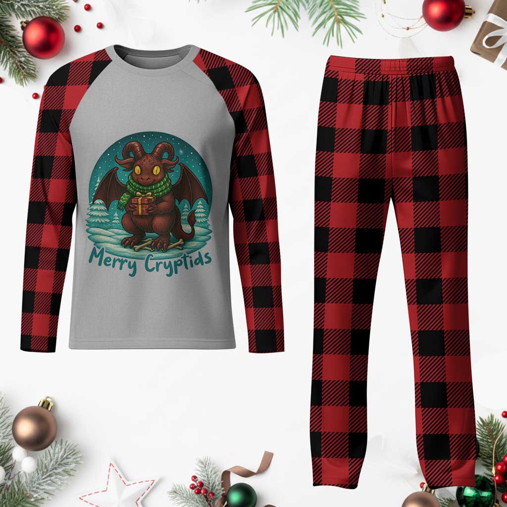 Jersey Devil Plaid Pajama Set Merry Cryptidmas Funny Xmas Gift - Wonder Print Shop