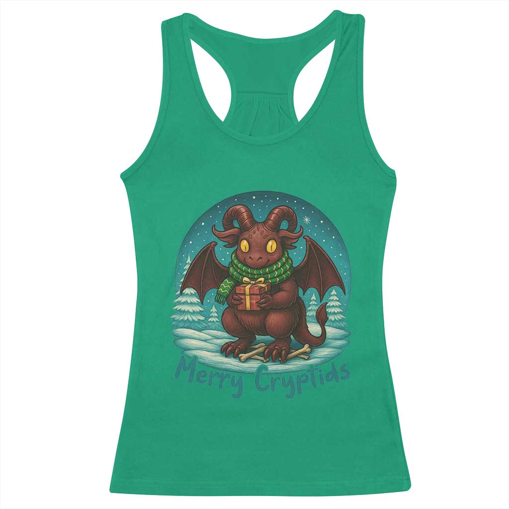 Jersey Devil Racerback Tank Top Merry Cryptidmas Funny Christmas Gift - Wonder Print Shop
