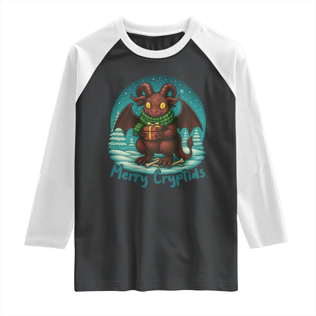 Jersey Devil Raglan Shirt Merry Cryptidmas Funny Christmas Gift - Wonder Print Shop
