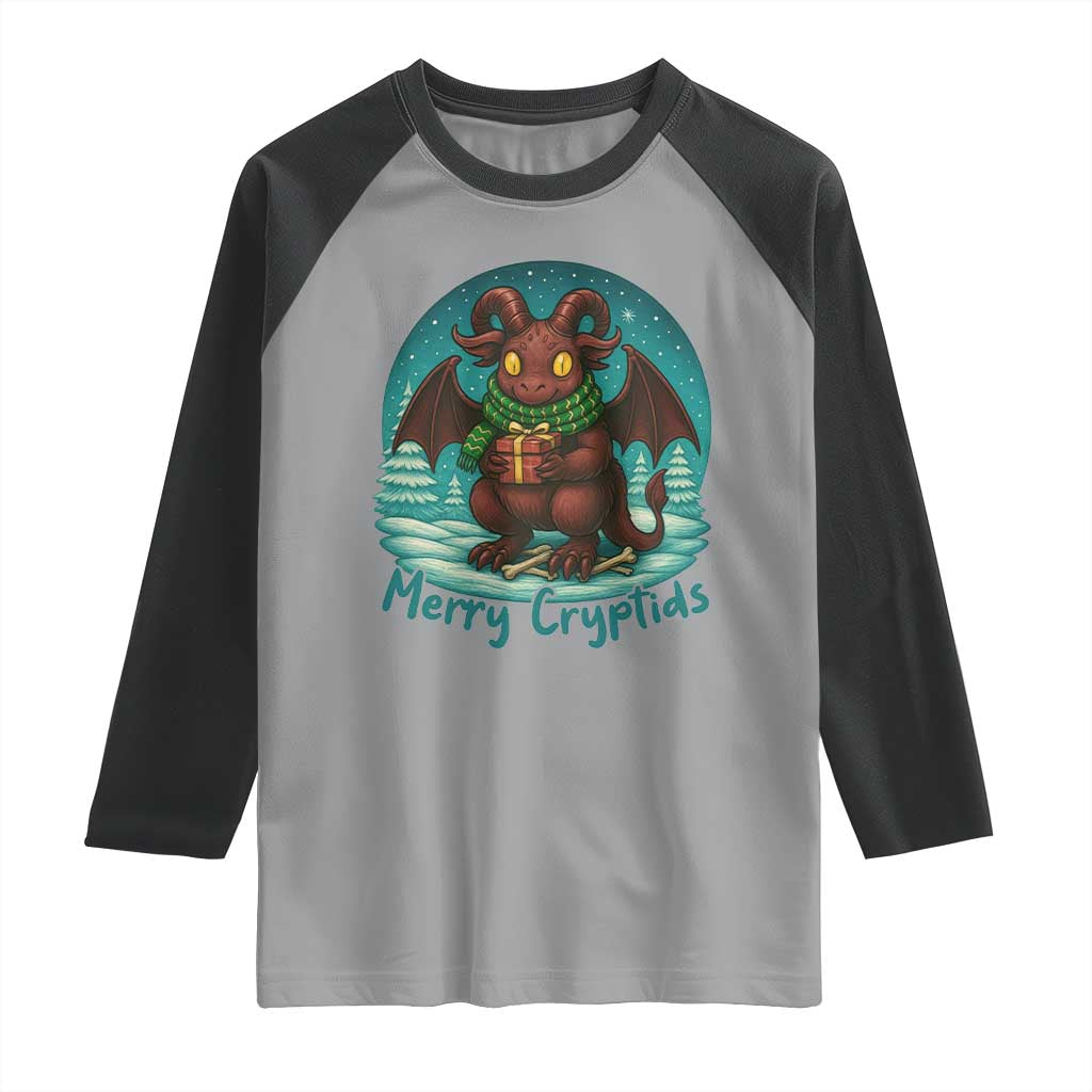 Jersey Devil Raglan Shirt Merry Cryptidmas Funny Christmas Gift - Wonder Print Shop