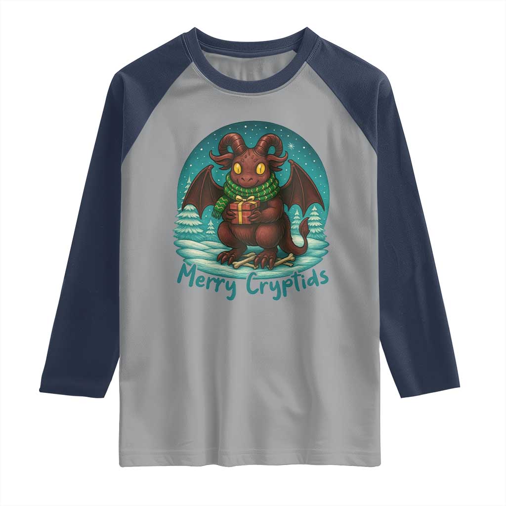 Jersey Devil Raglan Shirt Merry Cryptidmas Funny Christmas Gift - Wonder Print Shop