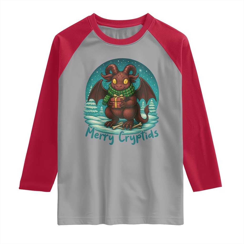 Jersey Devil Raglan Shirt Merry Cryptidmas Funny Christmas Gift - Wonder Print Shop