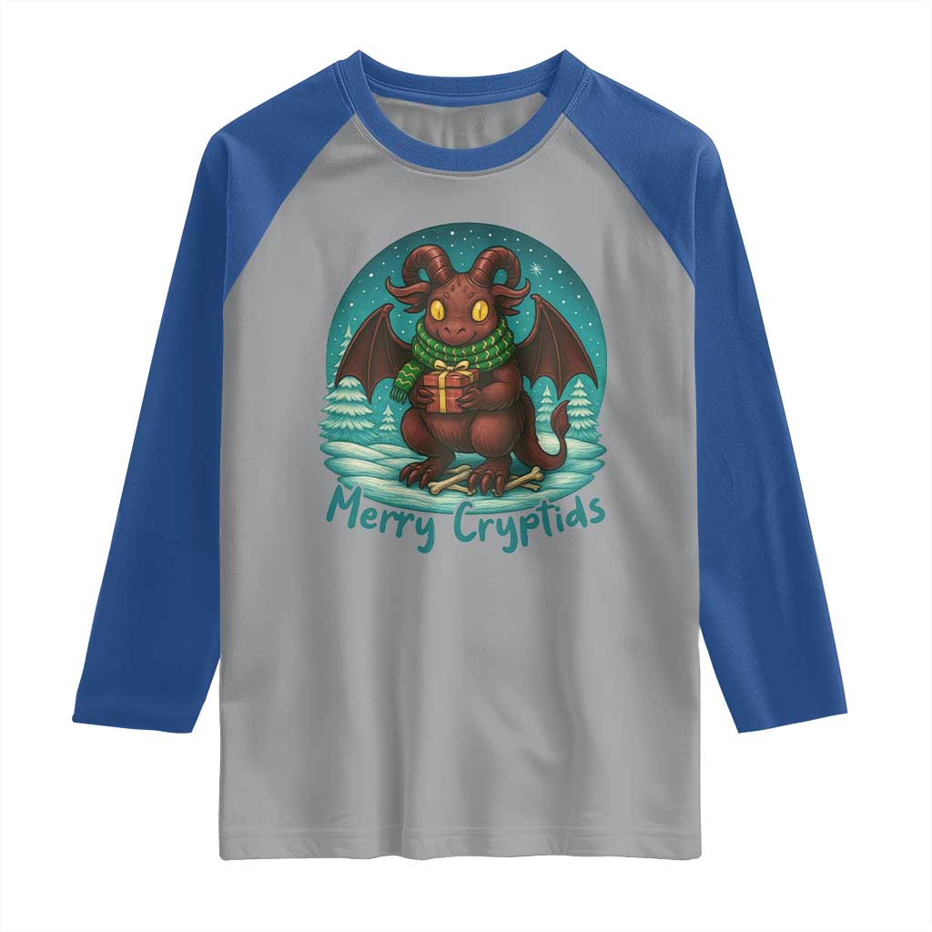 Jersey Devil Raglan Shirt Merry Cryptidmas Funny Christmas Gift - Wonder Print Shop