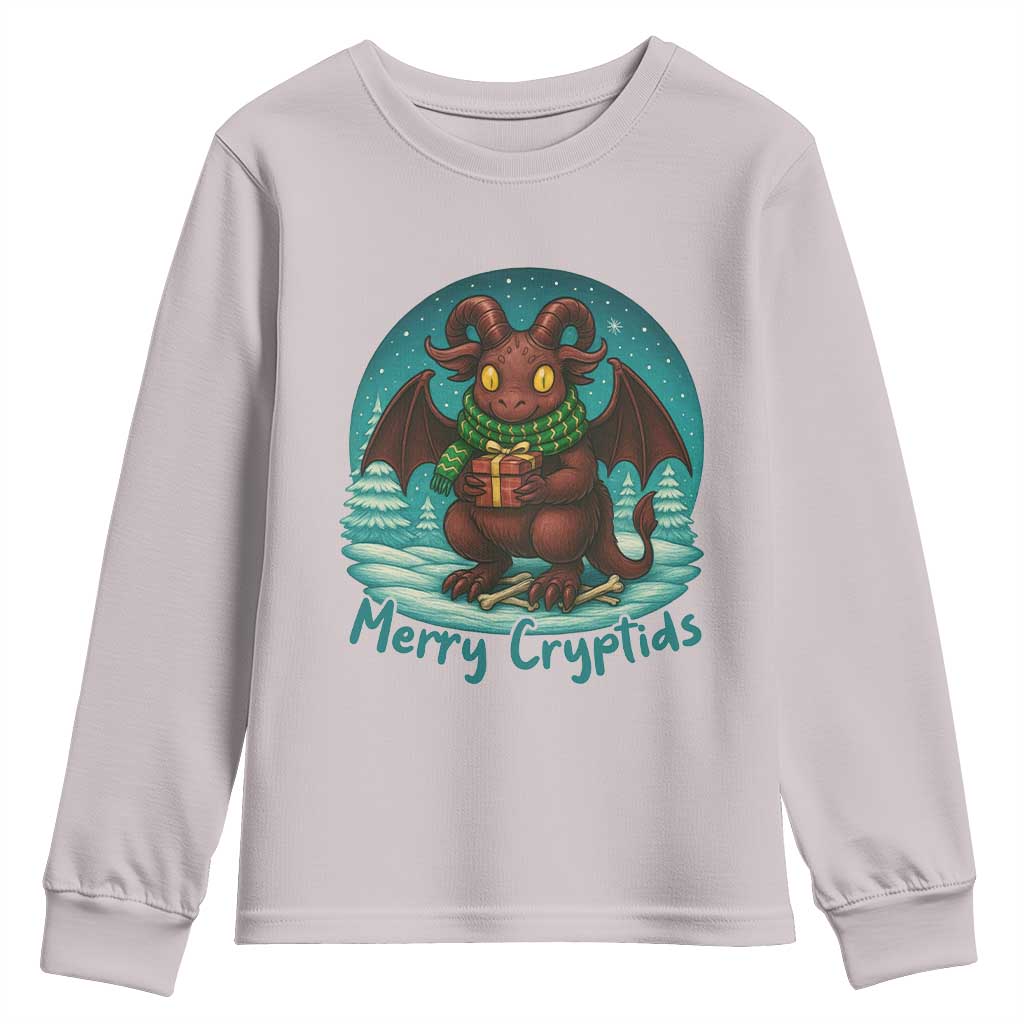 Jersey Devil Youth Sweatshirt Merry Cryptidmas Funny Christmas Gift - Wonder Print Shop