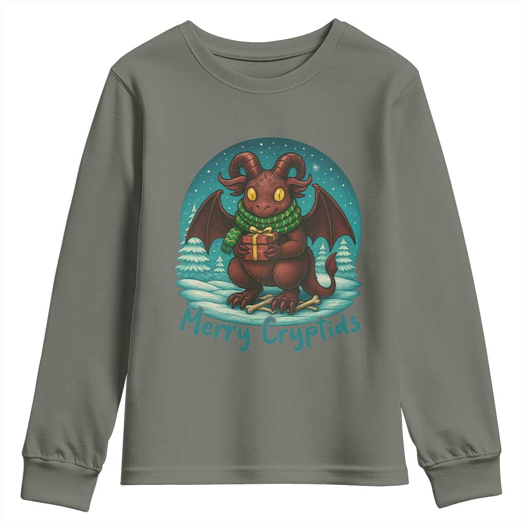 Jersey Devil Youth Sweatshirt Merry Cryptidmas Funny Christmas Gift - Wonder Print Shop